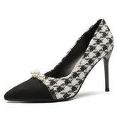 Women's Stiletto Pointed Toe Pearl Classic Style Heels