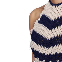Cotton Thread HCrocheting Openwork Knitted Top Bohemian Halter Spaghetti Straps Knitted Beach Vest
