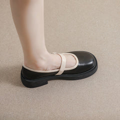 Women's French Style Mary Jane Spring Round