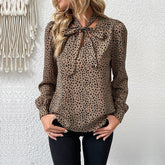 Long Sleeve Leopard-Print Shirt