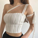 Top Kordelzug Plissiert Slim Fit Süß Würzig Weste