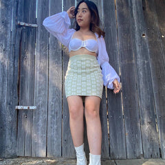 A line High Waist Hip Skirt Knitted Daisy Skirt Ultra Short Slim Fit Mini Skirt