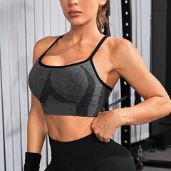 Cross Beauty Back Sports Underwear Shockproof Running Fitness Seamless AB Yarn Tight Yoga Bra