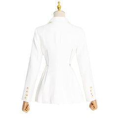 Cool Smart Casual Two Piece Suit V neck Blazer High Waist Work Pant Suit