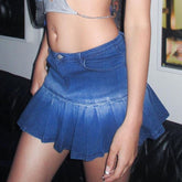 Jupe plissée en jean pour spectacle de pom-pom girl