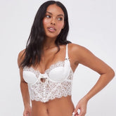 Bralette Wimpernspitze Dessous Körperformung Dünner Push-up Hohlausschnitt Langer Rücken-BH