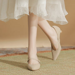 Mary Jane à bout pointu et coussin intérieur pour femme avec