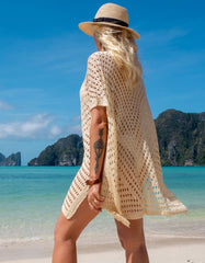 Knitted Hollow Out Cutout Blouse Vacation Casual Beach Approaching Blouse