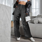 Overalls Hohe Taille Schlankheits Freizeithosen Weite Beinhosen Hosen Hosen