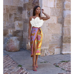 Dreidimensionales Organza-Tanktop mit Blumenmuster und kleinem Sling
