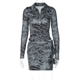 Cardigan Long Sleeve Top Slim Fit Short Skirt Set