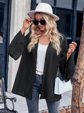 Solid Color Casual Bell Sleeve Knitted Cardigan Top