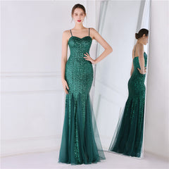 Kleid Braut Langes Sling Dinner Slim Fit Fischschwanzkleid