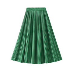 High Waist Pleated Skirt Korean Drape Young Slimming Skirt Pink