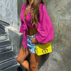 Langärmliges, kurzes Tube-Top