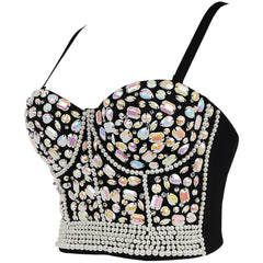 Heavy Industry Beads Vest Ball Sling Light Diamond Corset Chest Support Body Shaping Top