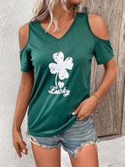 Trendy All Match round Neck off Shoulder Batwing Sleeve Loose off Shoulder T shirt