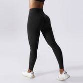 Drawstring Belly Contracting Nude High Waist Yoga Pants Quick Drying Hip Lifting Fitness Pants Tight Running Sports Pants