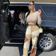 Shelves Stitching Denim Trousers Jeans