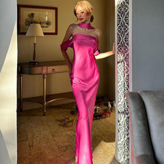 Solid Color Backless Zipper Tube Top Dress