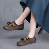 Chaussures à lacets à bout rond et semelle souple pour femme, style Mori