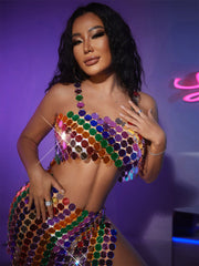 Camisole mit Acryl-Pailletten