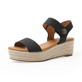Women's Toe Straw Platform Simple And Comfortable