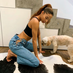 Wear Match Internet Celebrity Eisenkette Aushöhlen Cutout Kette Gerade Jeans