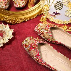 Robes de maternité plates rouges pour femmes de style chinois