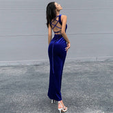 Tailliertes Slim Fit Paket Hüfte Rückenfreies Fischschwanzkleid Partykleid