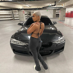 Wear Halter Zipper Street Cool Jumpsuit