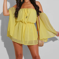 Short Sleeved Chiffon  Romper