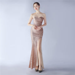 Heavy Industry Shrink Fold Wrinkle Craft Einfaches Retro Tube Top Abendkleid