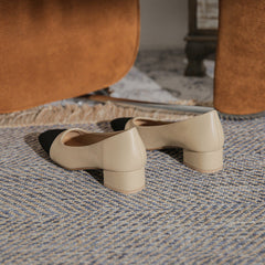 Slouchy Damen Schaffell Square Toe Chunky