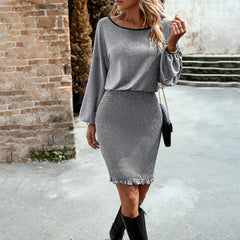 Kleid Elegant Rundhals Hip