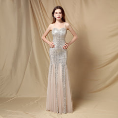 Kleid Braut Langes Sling Dinner Slim Fit Fischschwanzkleid