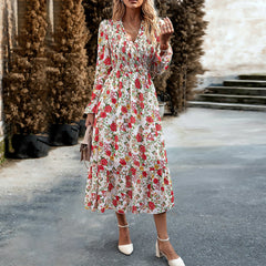 Robe imprimée Robe élégante à col en V