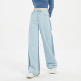 Unregelmäßige, asymmetrische, farblich passende, gerade Hose mit hoher Taille und lässiger Hose