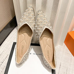 Women's Full Diamond Shallow Mouth Pointed Toe