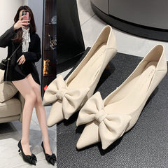 Women's Low-cut High Korean Bow Stiletto