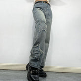 Retro High Street Straight Jeans-Interest-Hose