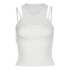 Trends Round Neck Camisole Slim Fit Cropped Solid Color All Matching Vest