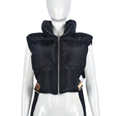 StCollar Zipper Cotton Filled Metal Buckle Strap Vest Coat Cotton Padded Coat