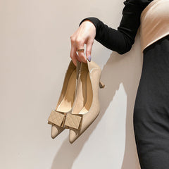 Women's Stiletto Autumn Korean Square Buckle Soft