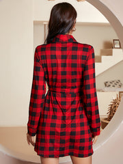 Nightdress Nightgown Pajamas Plaid Printed Home Wear Middle East Exclusive