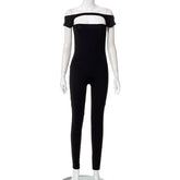 Wear off-Shoulder Short Sleeve Slim Fit Exercise Casual Jumpsuit