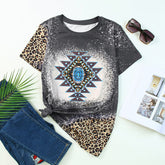 Short Sleeved T shirt Citizen Loose Western Print Simple Tops