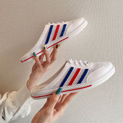 Cool White Half Outdoor Couple Slip-on Slippers