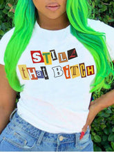 Loose Top Letter Graphic Print T-shirt round Neck Short Sleeve T-shirt