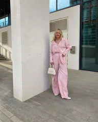 Solid Color Texture Loose Slimming Pleated Casual Suit textured